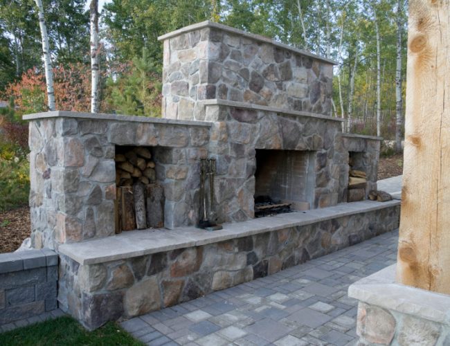 Custom Masonry - Stone Outdoor Fireplace - Dana Point CA