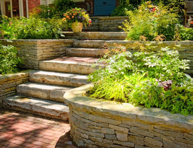 Custom Masonry - Stone Stairs - Dana Point CA