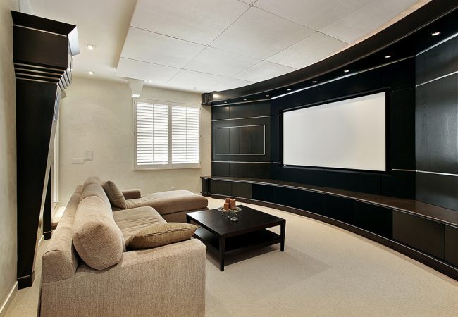 Theater Room With Wide Screen - Laguna Beach CA